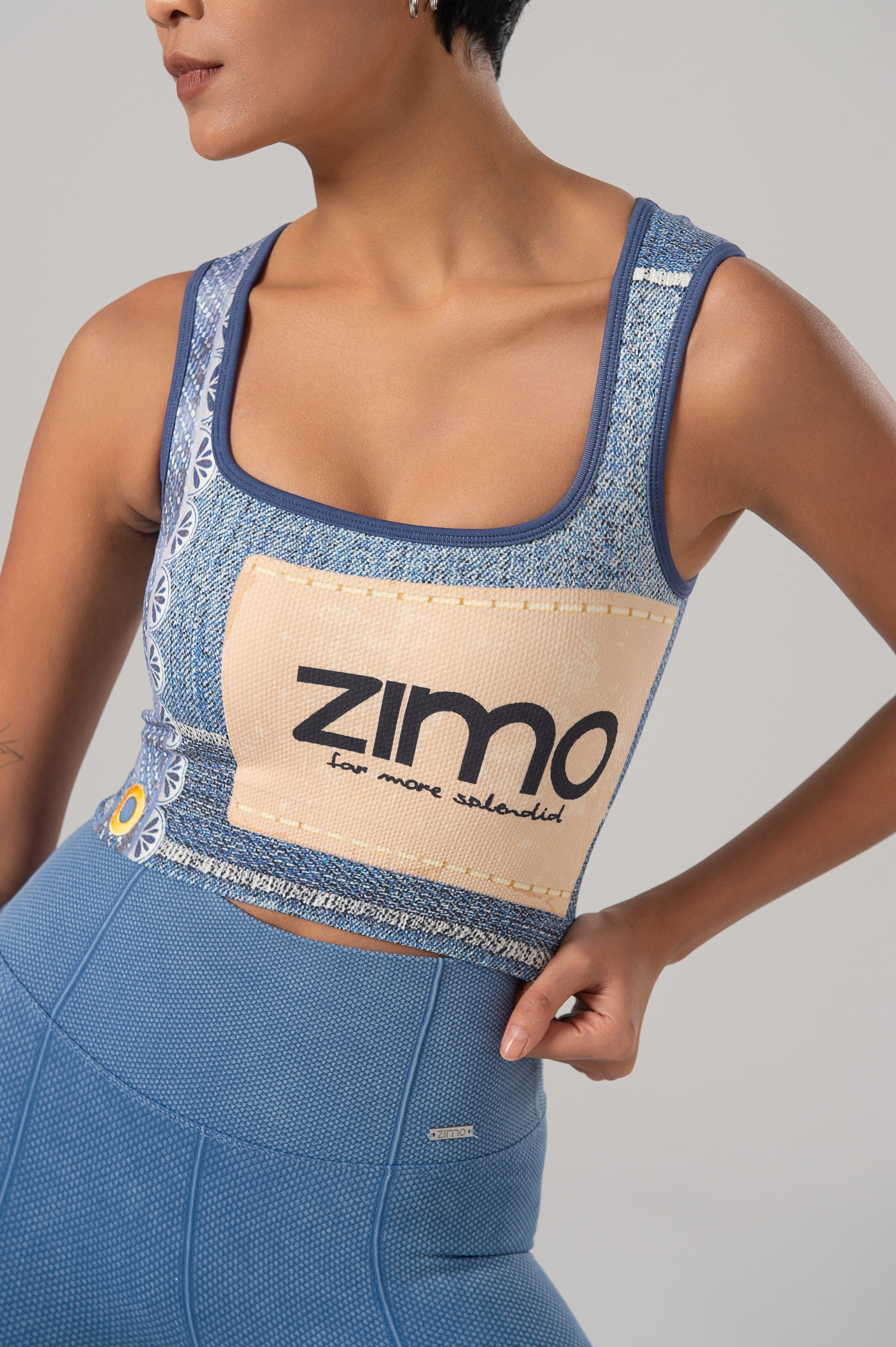 Denim logo Seamless Bra