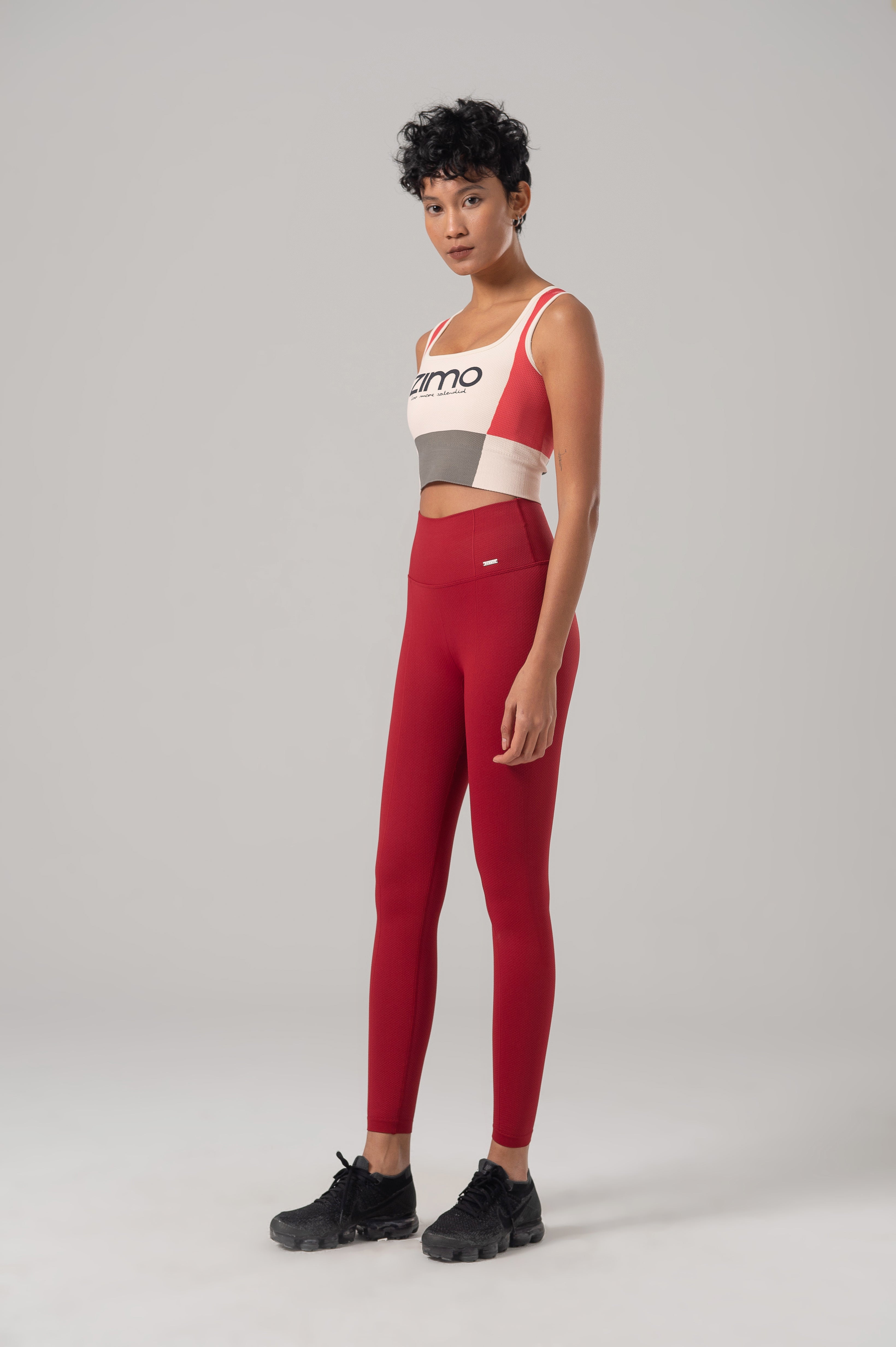 WFWX153 Red Grid Seamless Bra